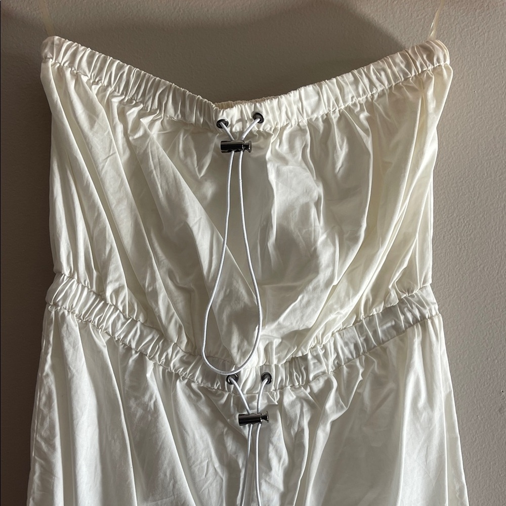 Chic Strapless White Jumpsuit - image 3